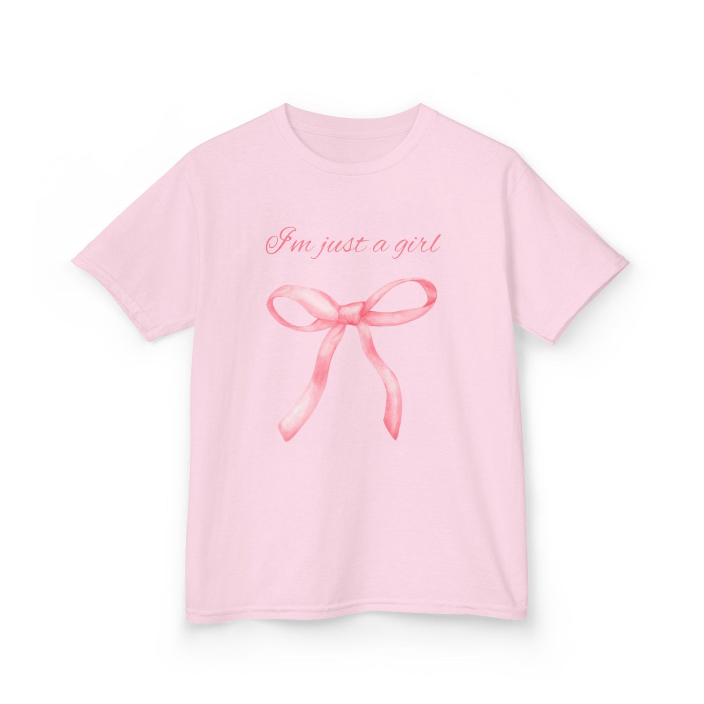 I'm Just a Girl Cute Girls' Tee with Bow Design, Adorable Gift for Kids, Perfect for Birthdays and Everyday Wear, Playful and Stylish T-Shirt