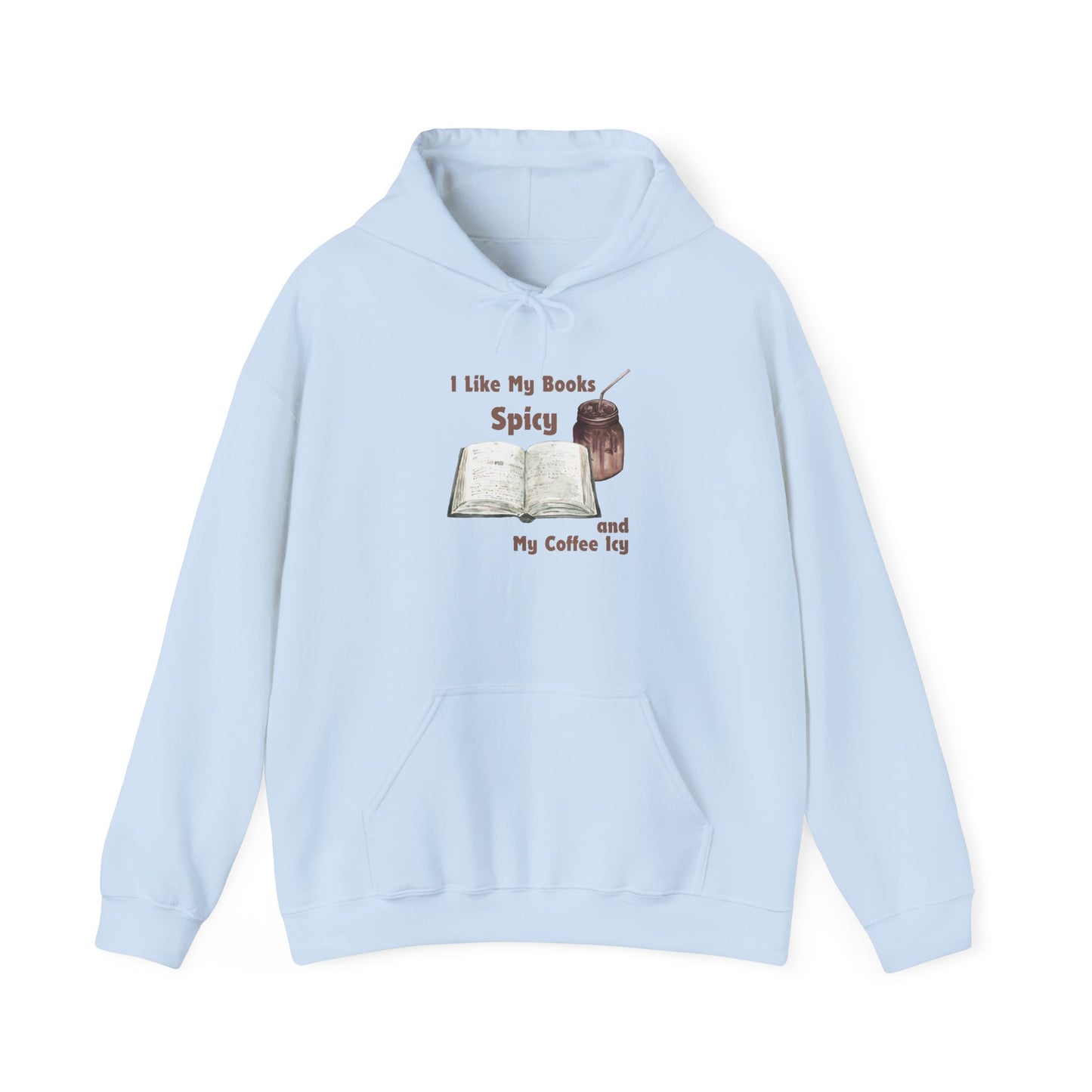 I Like My Books Spicy... Unisex Hooded Sweatshirt with Library Design, Cozy Literature Hoodie for Book Lovers, Perfect Gift for Readers, Literary [...]
