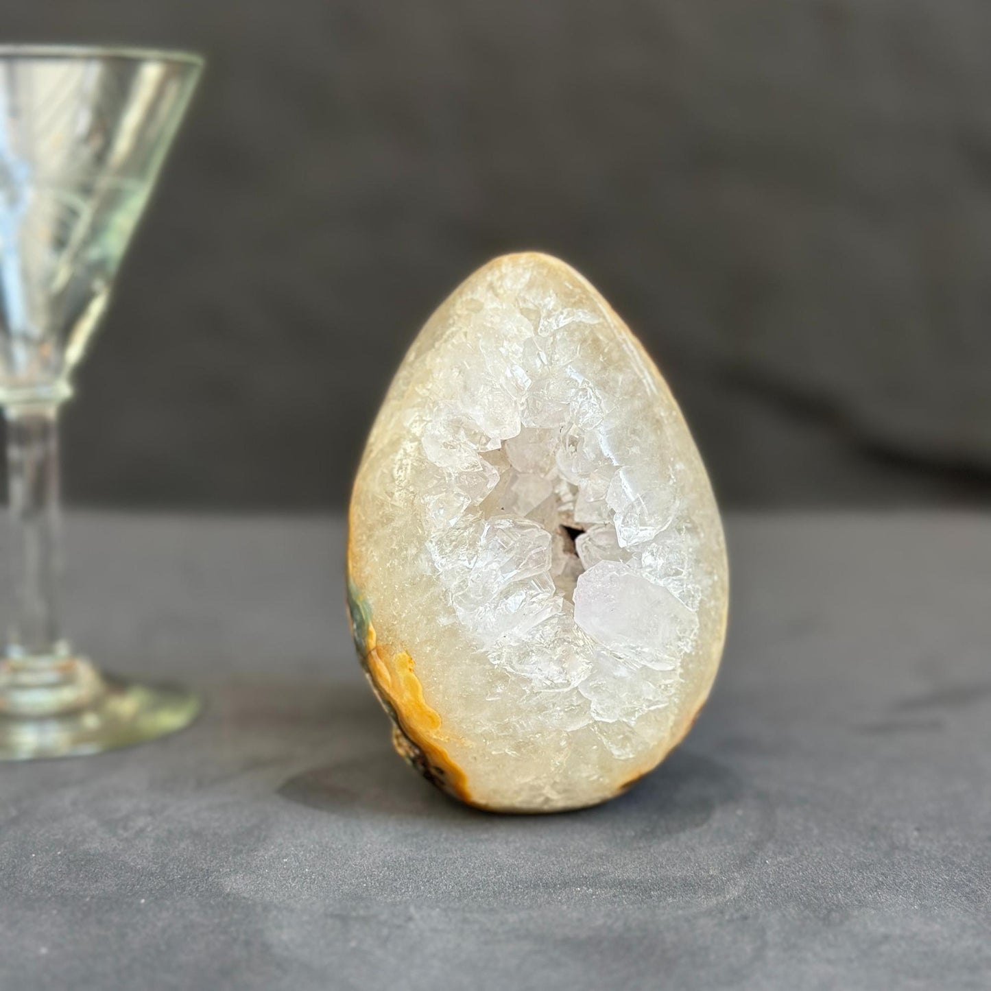 Genuine White Quartz Egg, Crystal Cavern, Polished Mineral Formation