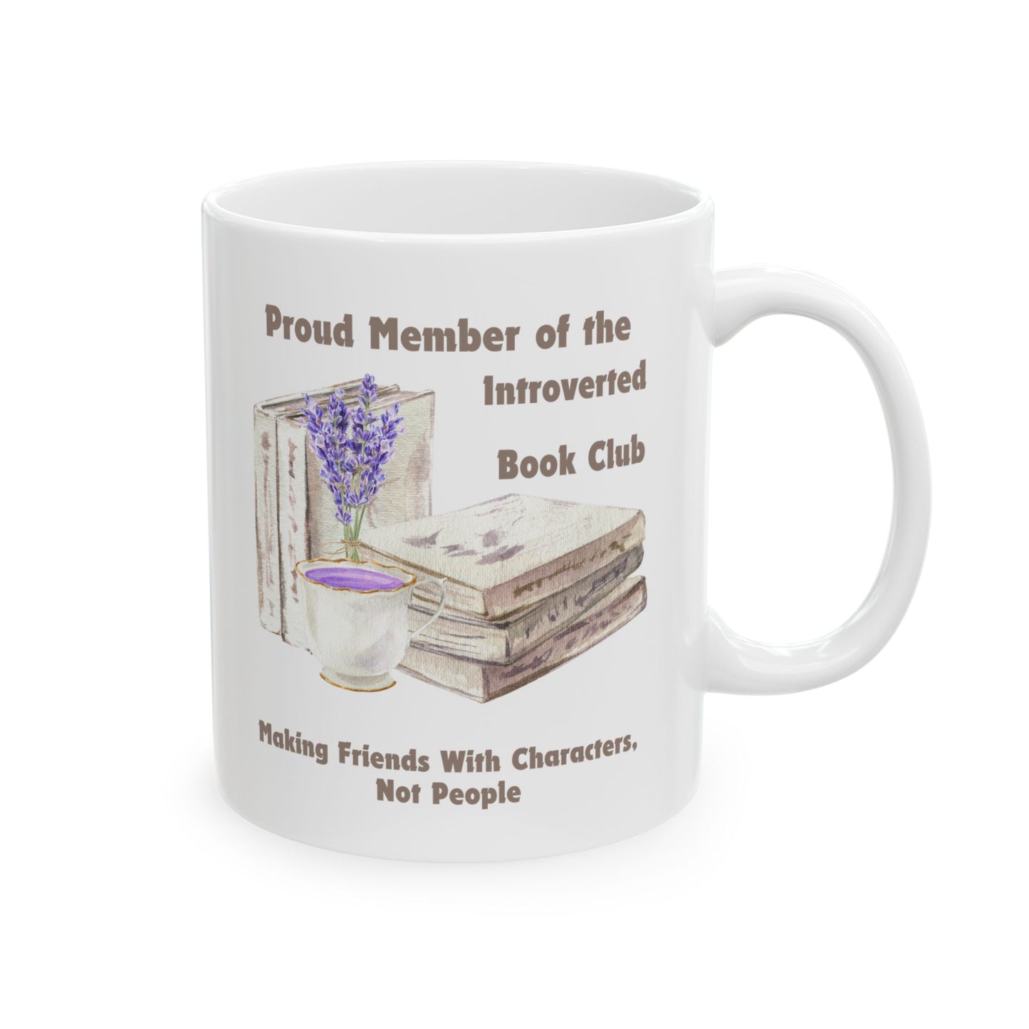 Introverted Book Club Mug - Book Lover Ceramic Mug 11oz 15oz