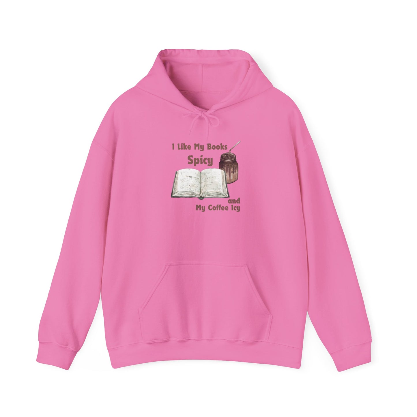 I Like My Books Spicy... Unisex Hooded Sweatshirt with Library Design, Cozy Literature Hoodie for Book Lovers, Perfect Gift for Readers, Literary [...]