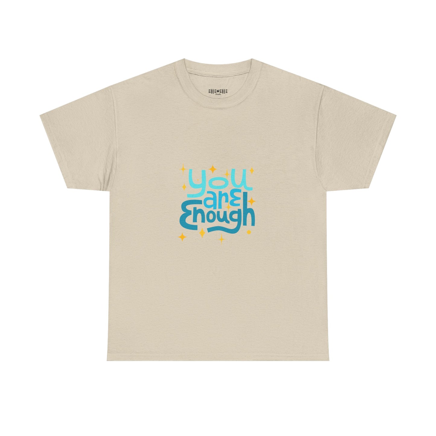 Colorful You Are Enough Empowering Unisex Heavy Cotton Tee, Self-Love T-Shirt, Affirmation Apparel, Gift for Friends, Motivational Clothing