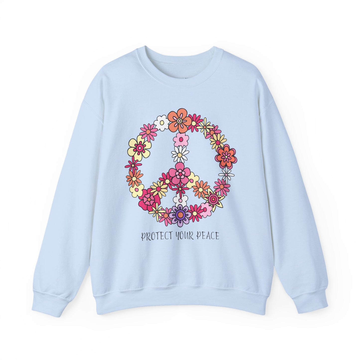 Protect Your Peace Empowering Unisex Crewneck Sweatshirt, Affirmation Apparel, Motivational Gift, Cozy Self-Care Clothing, Inspirational Wear