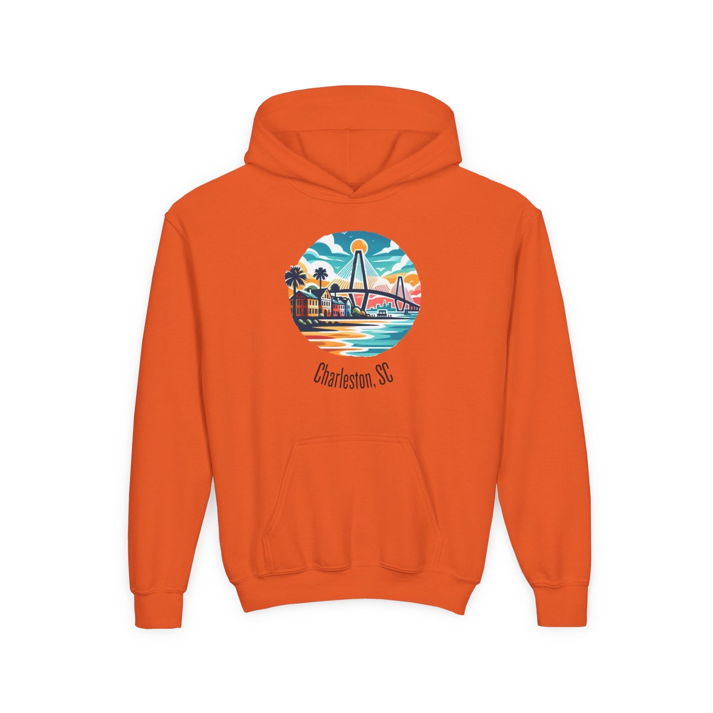 Charleston SC Youth Hoodie, Beachy Sweatshirt, Kids Summer Apparel, Travel Souvenir, Gift for Young Explorers