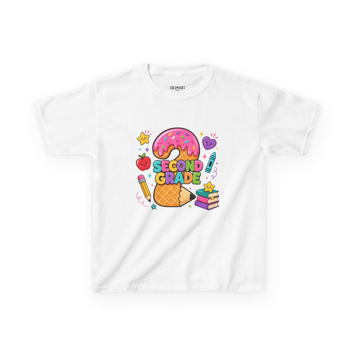 2nd Grade T‑Shirt — Cute Ice Cream Pencil Tee
