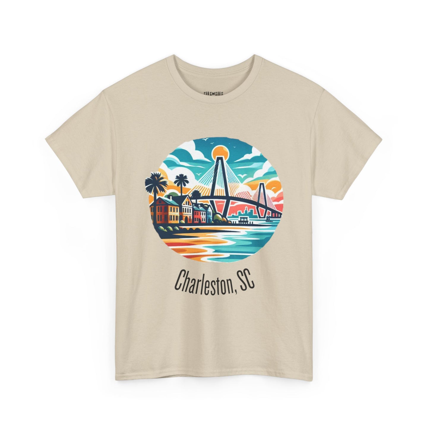 Charleston SC Unisex Heavy Cotton Tee, Beach Vibes Shirt, Casual Wear, Travel Souvenir, Retro Graphic T-shirt, Gift for Him/Her