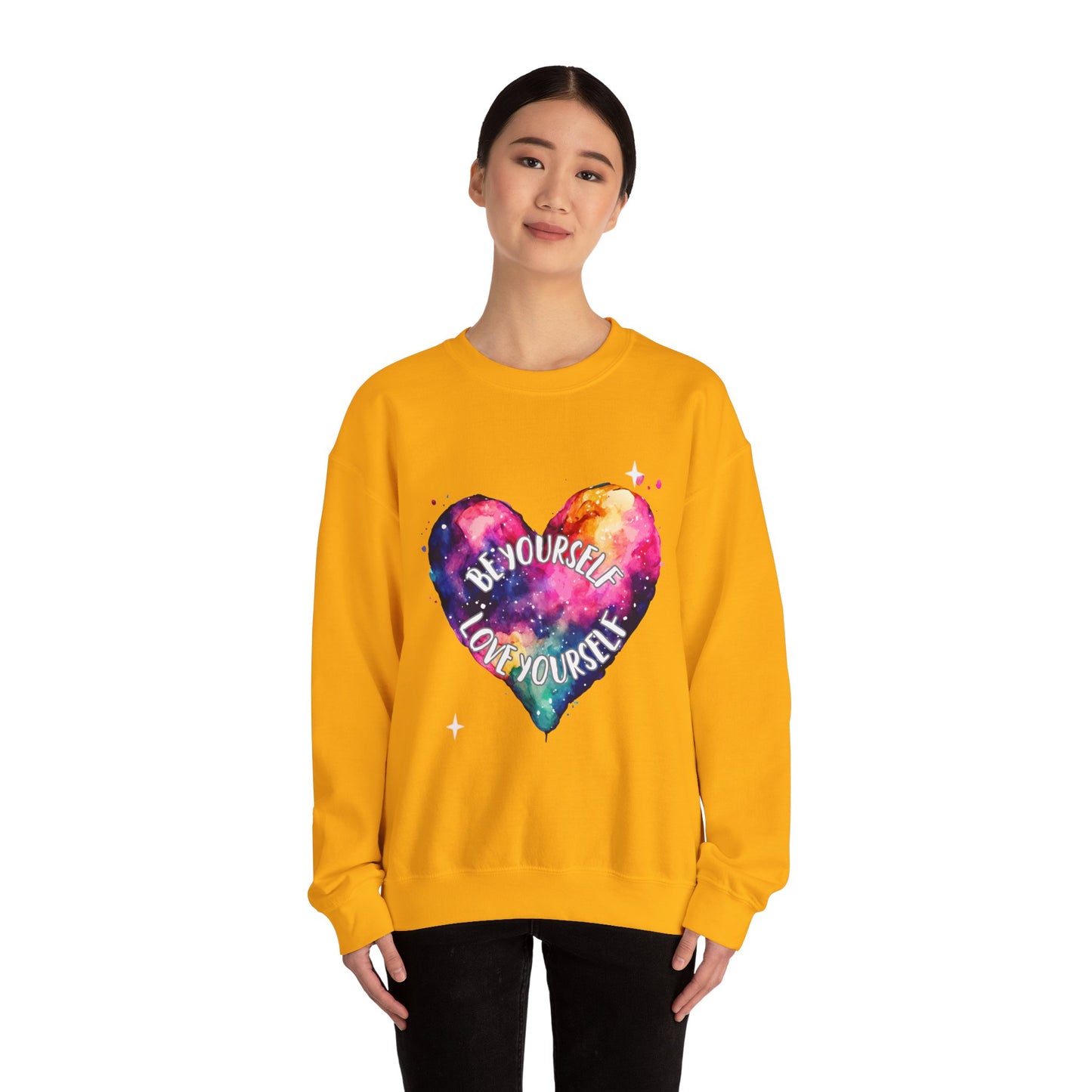 Be Yourself Love Yourself Empowering Unisex Crewneck Sweatshirt, Affirmation Apparel, Motivational Gift, Cozy Self-Care Clothing, Inspirational Wear