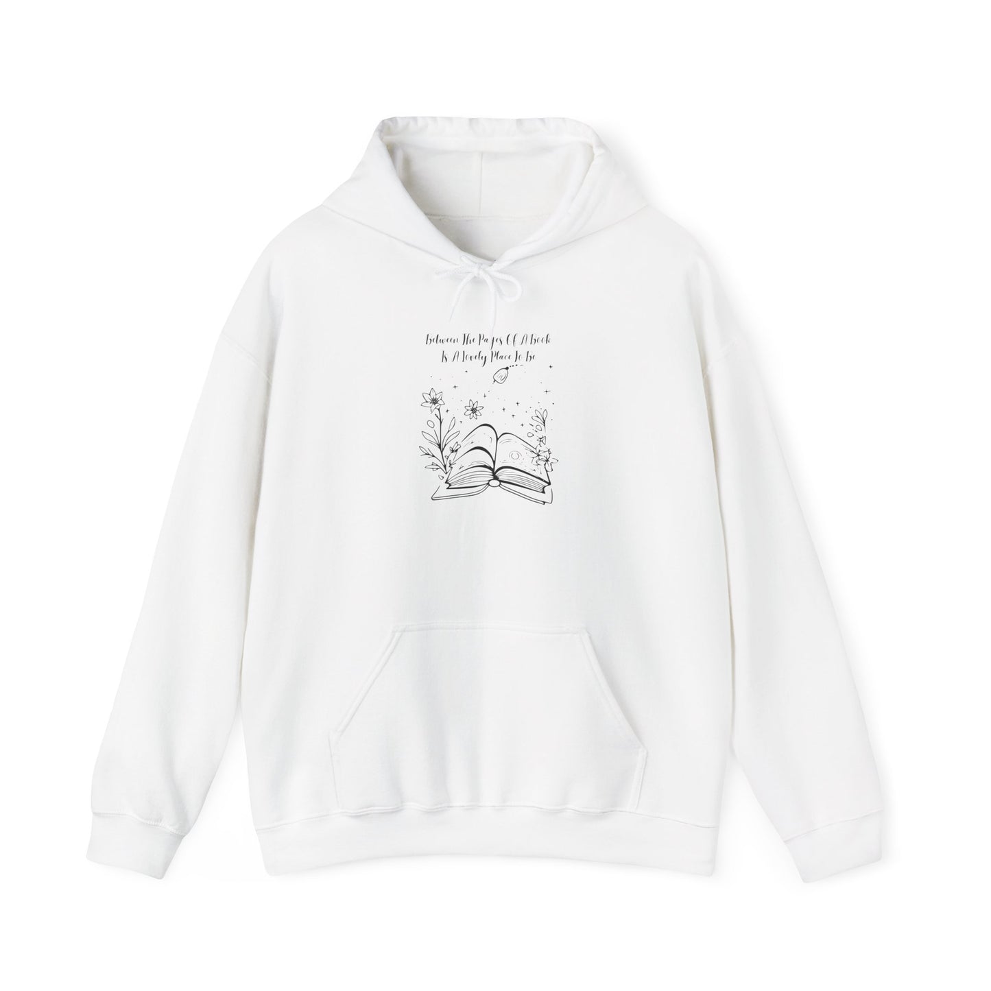 Between the Pages of a Book... Unisex Hooded Sweatshirt with Library Design, Cozy Literature Hoodie for Book Lovers, Perfect Gift for Readers, Literary [...]
