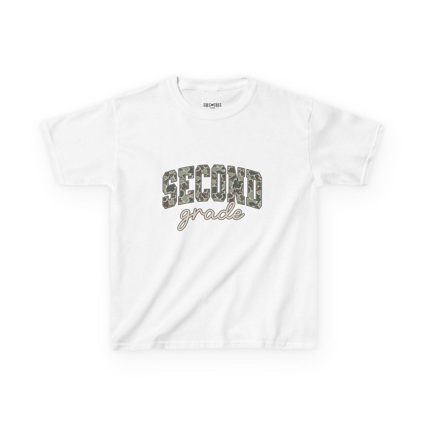 Camo Second Grade T‑Shirt — Neutral Back-to-School Tee