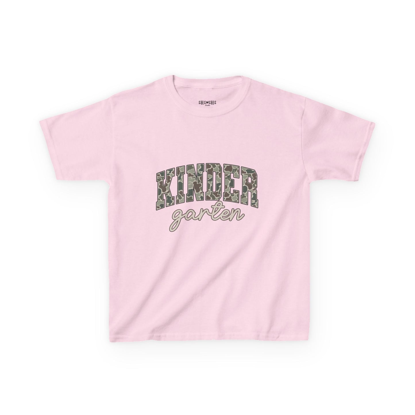 Camo Kindergarten T‑Shirt — Neutral Back-to-School Tee