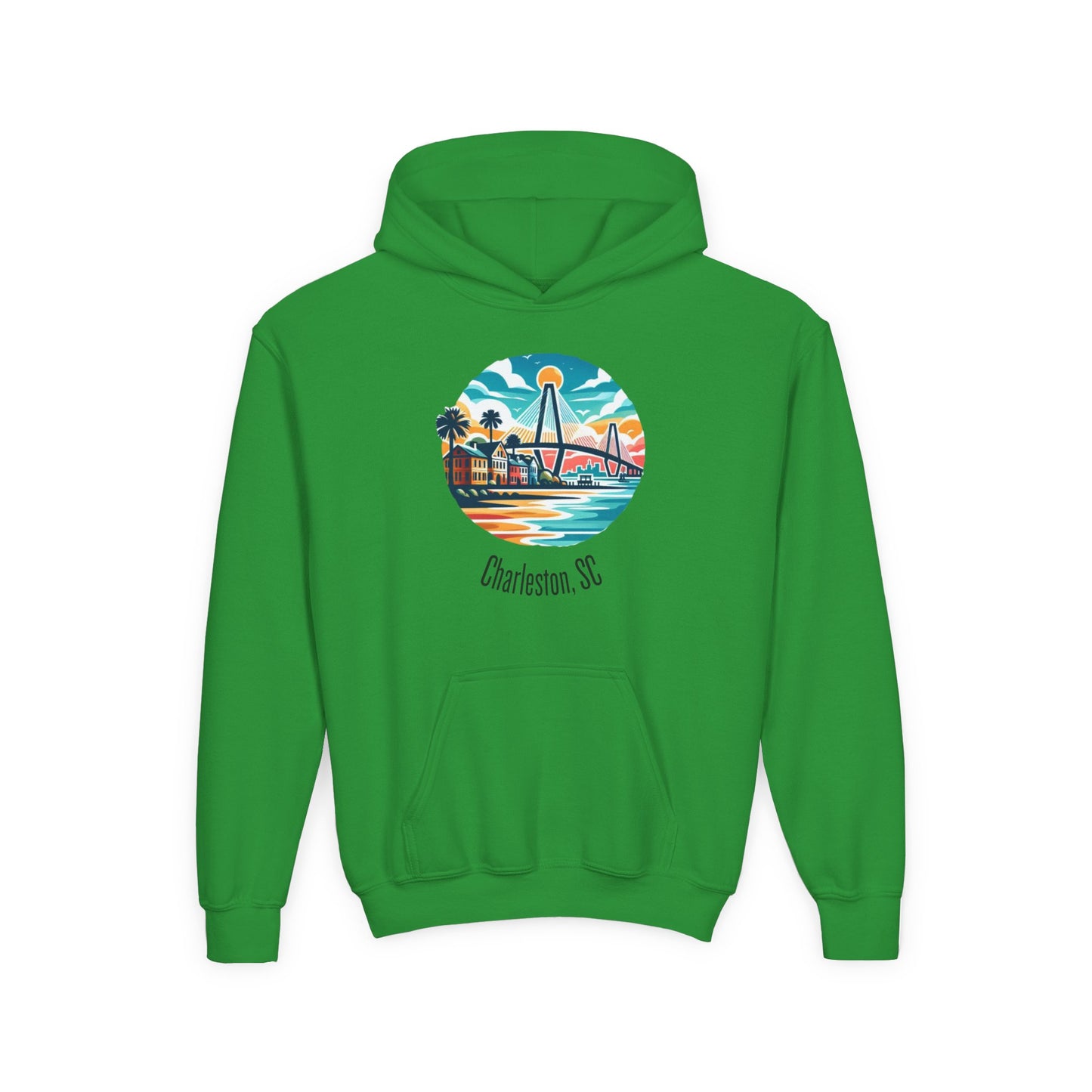 Charleston SC Youth Hoodie, Beachy Sweatshirt, Kids Summer Apparel, Travel Souvenir, Gift for Young Explorers