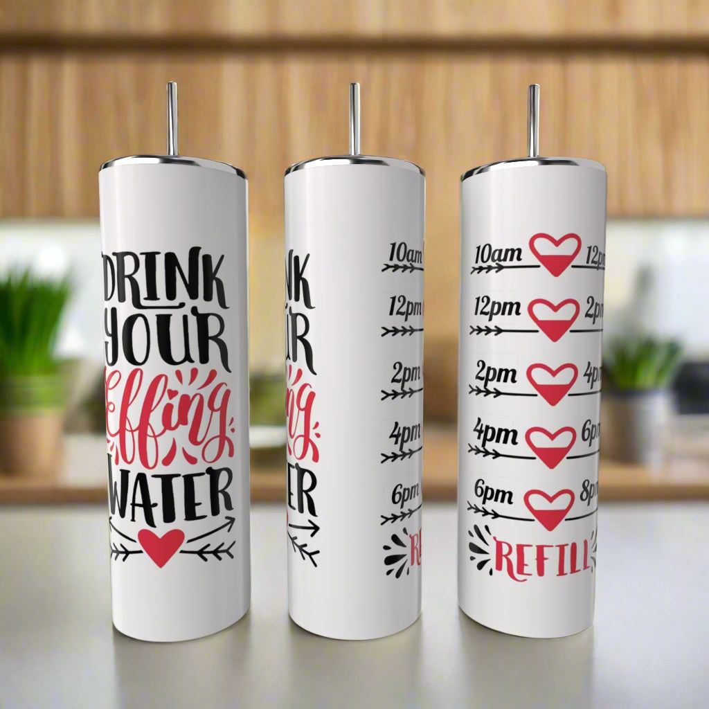 Effing Water 20oz Stainless Steel Tumbler with Reusable Straw and Lid