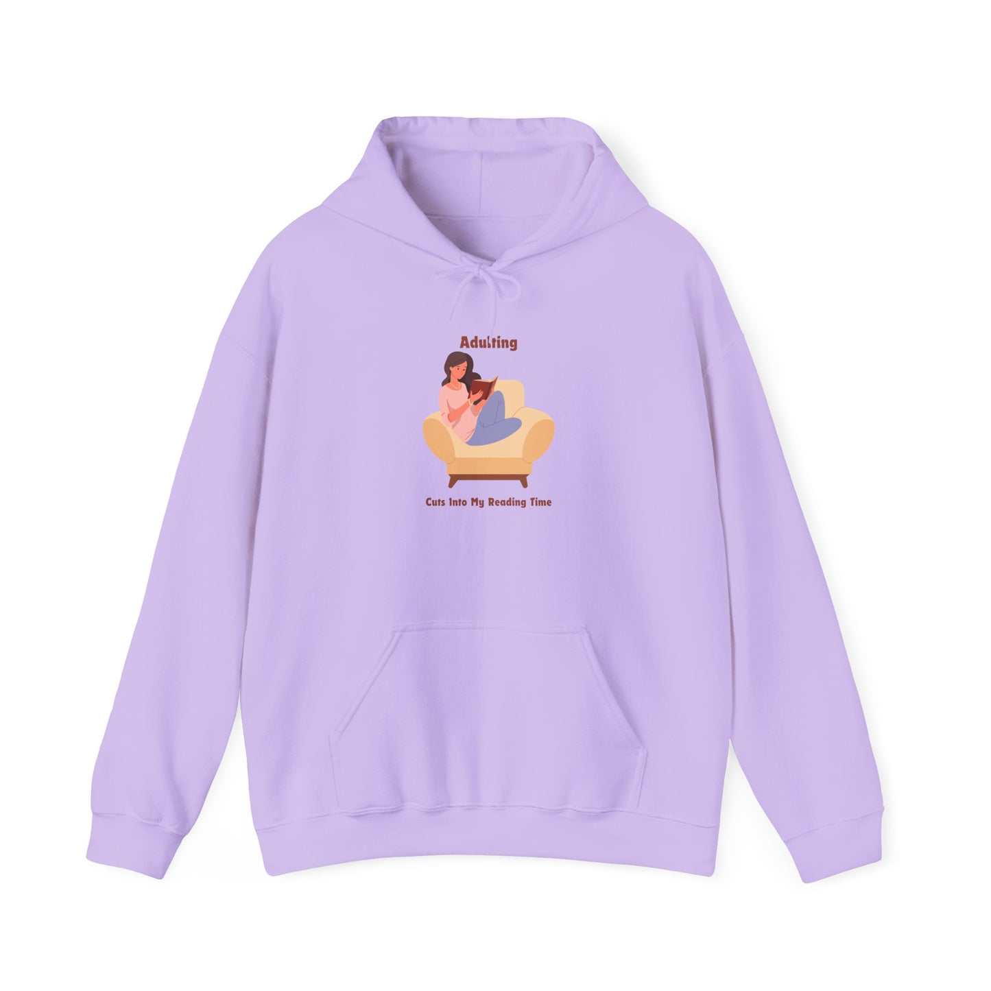 Adulting Cuts into My Reading Time Unisex Hooded Sweatshirt with Library Design, Cozy Literature Hoodie for Book Lovers, Perfect Gift for Readers, Literary [...]