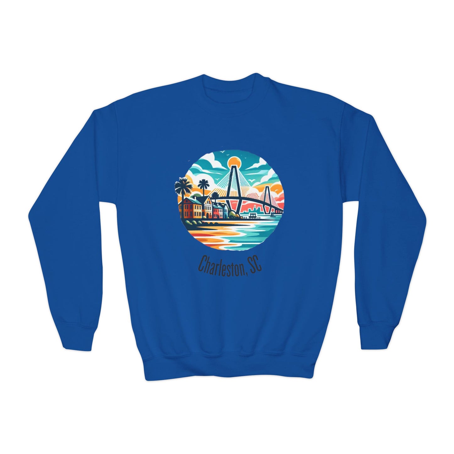 Charleston SC Youth Crewneck Sweatshirt, Cozy Kids Sweater, Gift for Young Explorers, Summer Vibes, Travel Apparel