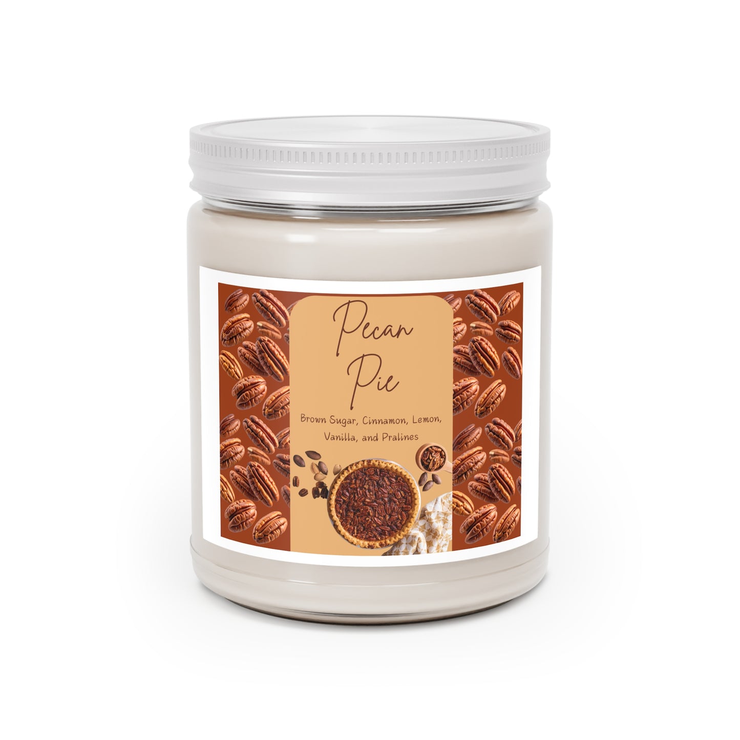 Pecan Pie Scented Soy Candle - Cozy Fall Aroma - 9oz