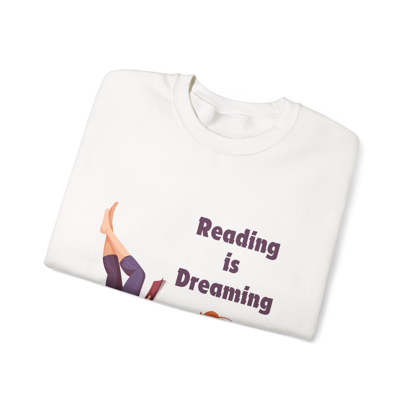 Reading is Dreaming With My Eyes Open... Sweatshirt, Perfect Gift for Book Lovers, Literary Apparel, Cozy Reading Gift, Cute Bookworm Crewneck