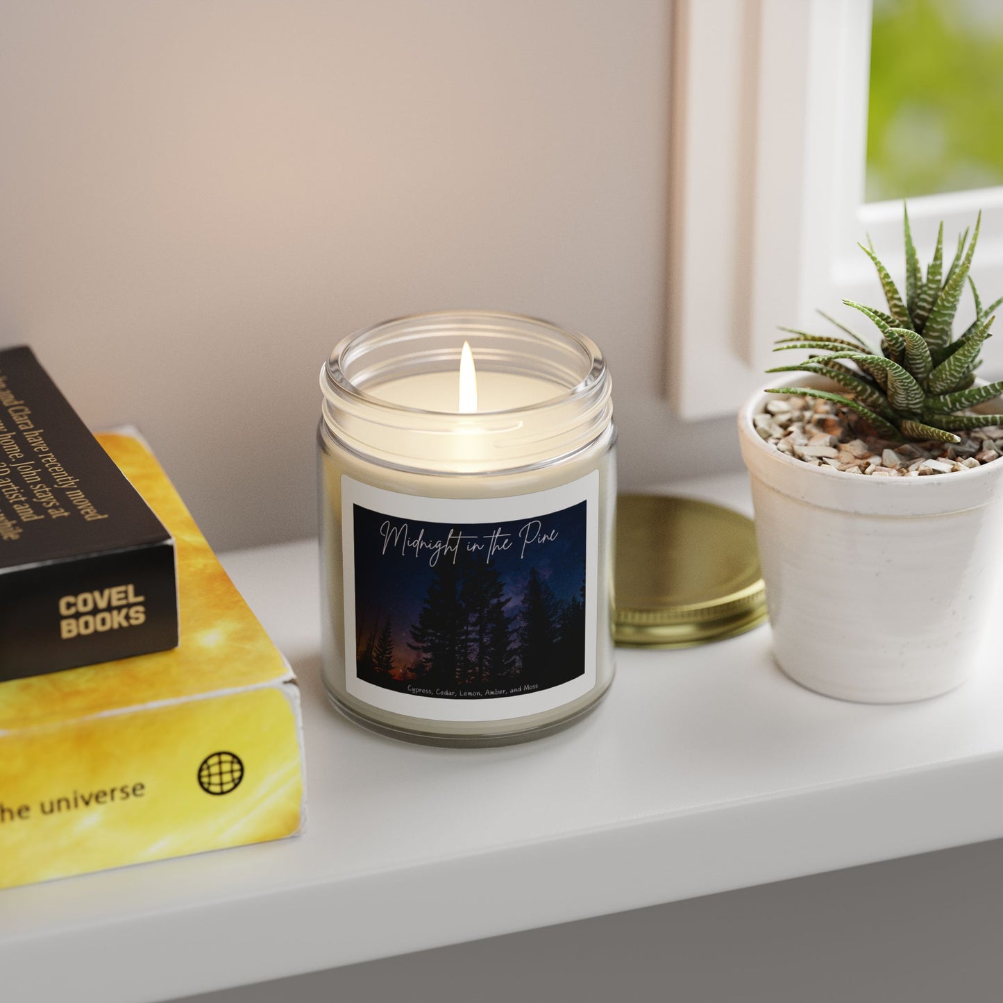 Midnight in the Pines Scented Candle - Coconut Apricot Wax  9