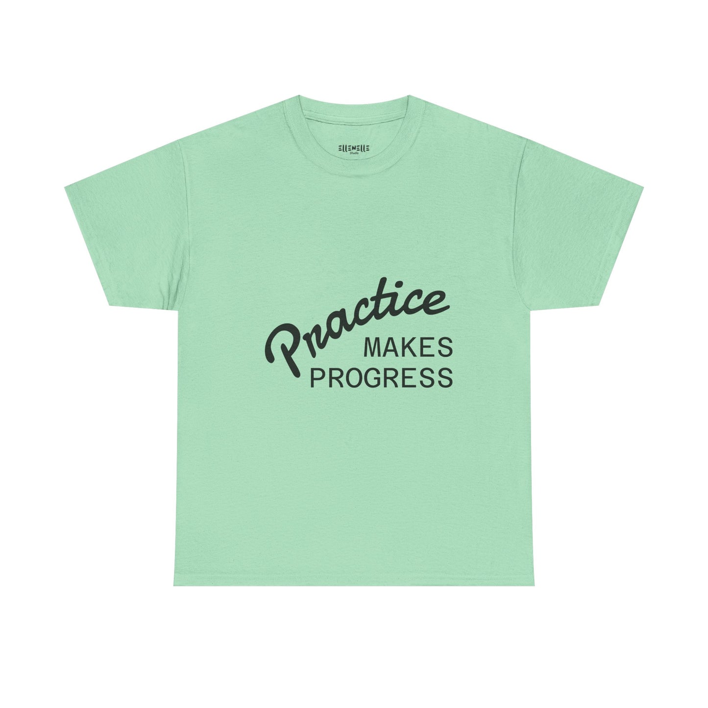 Unisex Heavy Cotton Tee with 'Practice Makes Progress'