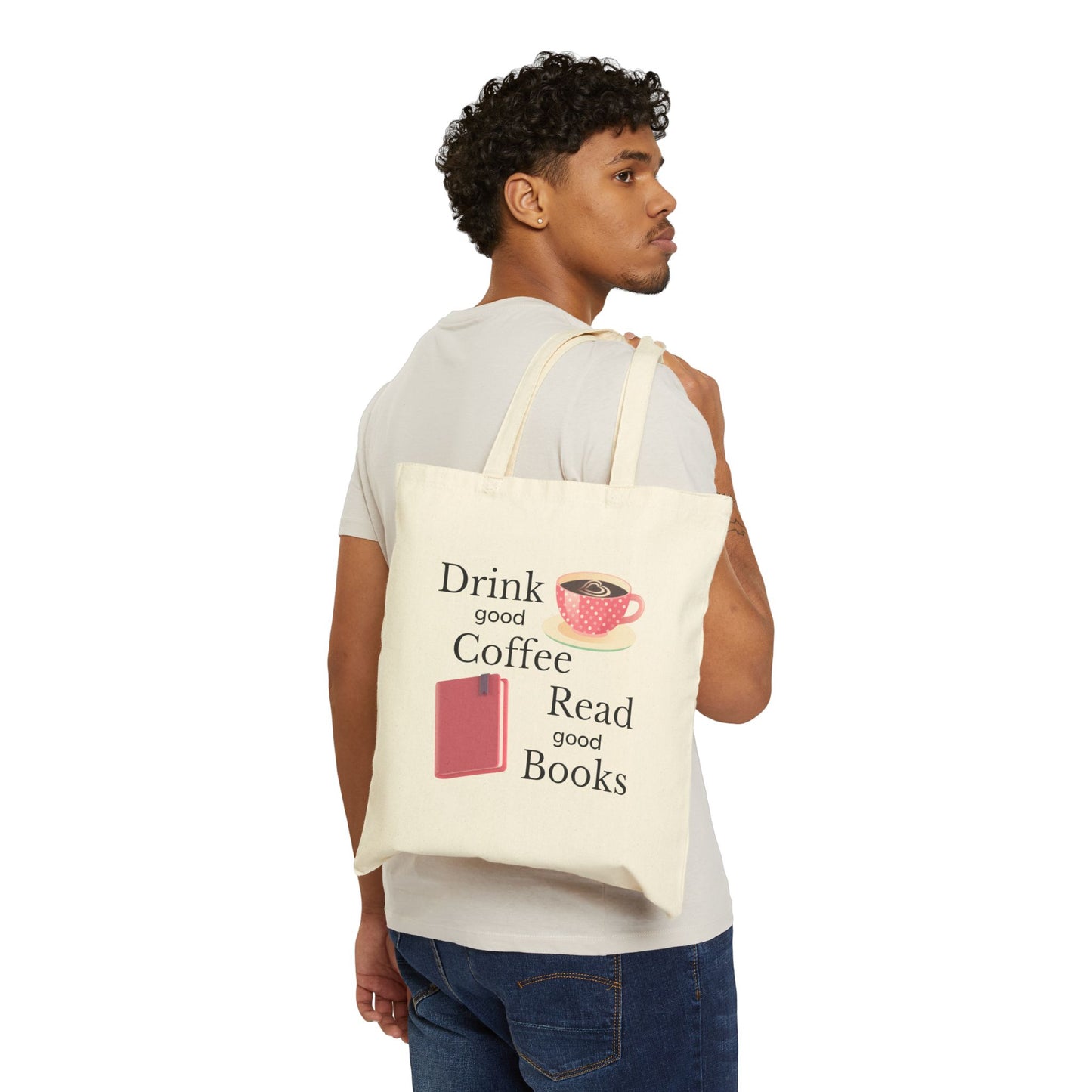 Drink Good Coffee Read Good Books Tote Bag - Perfect for Book Lovers, Gift for Readers, Reusable Shopping Bag, Literary Tote, Eco-Friendly Carryall