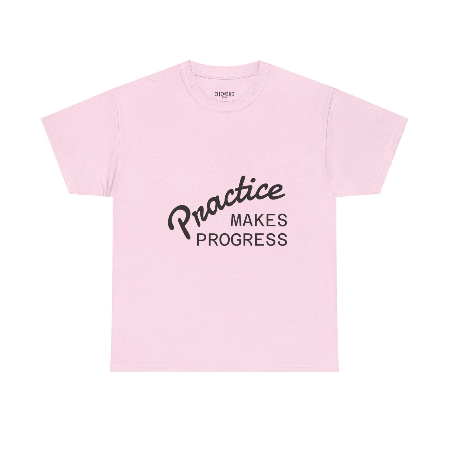 Unisex Heavy Cotton Tee with 'Practice Makes Progress'
