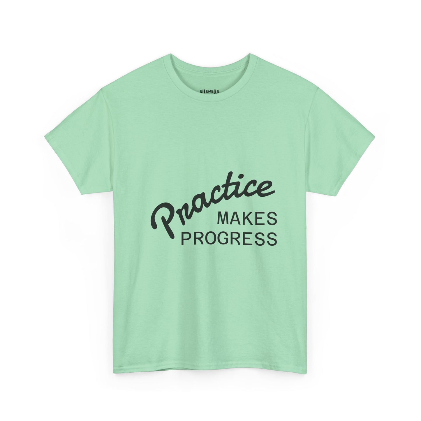 Unisex Heavy Cotton Tee with 'Practice Makes Progress'