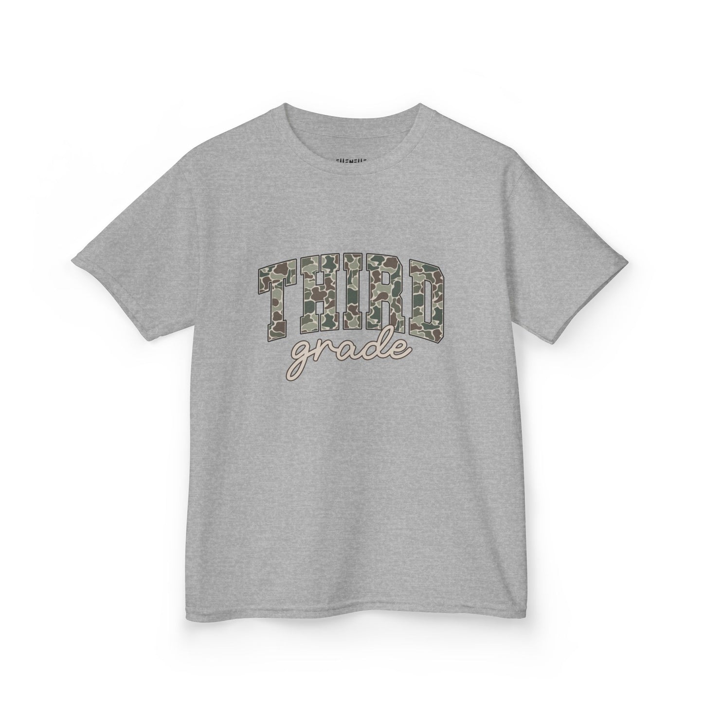 Camo Third Grade T‑Shirt — Neutral Back-to-School Tee