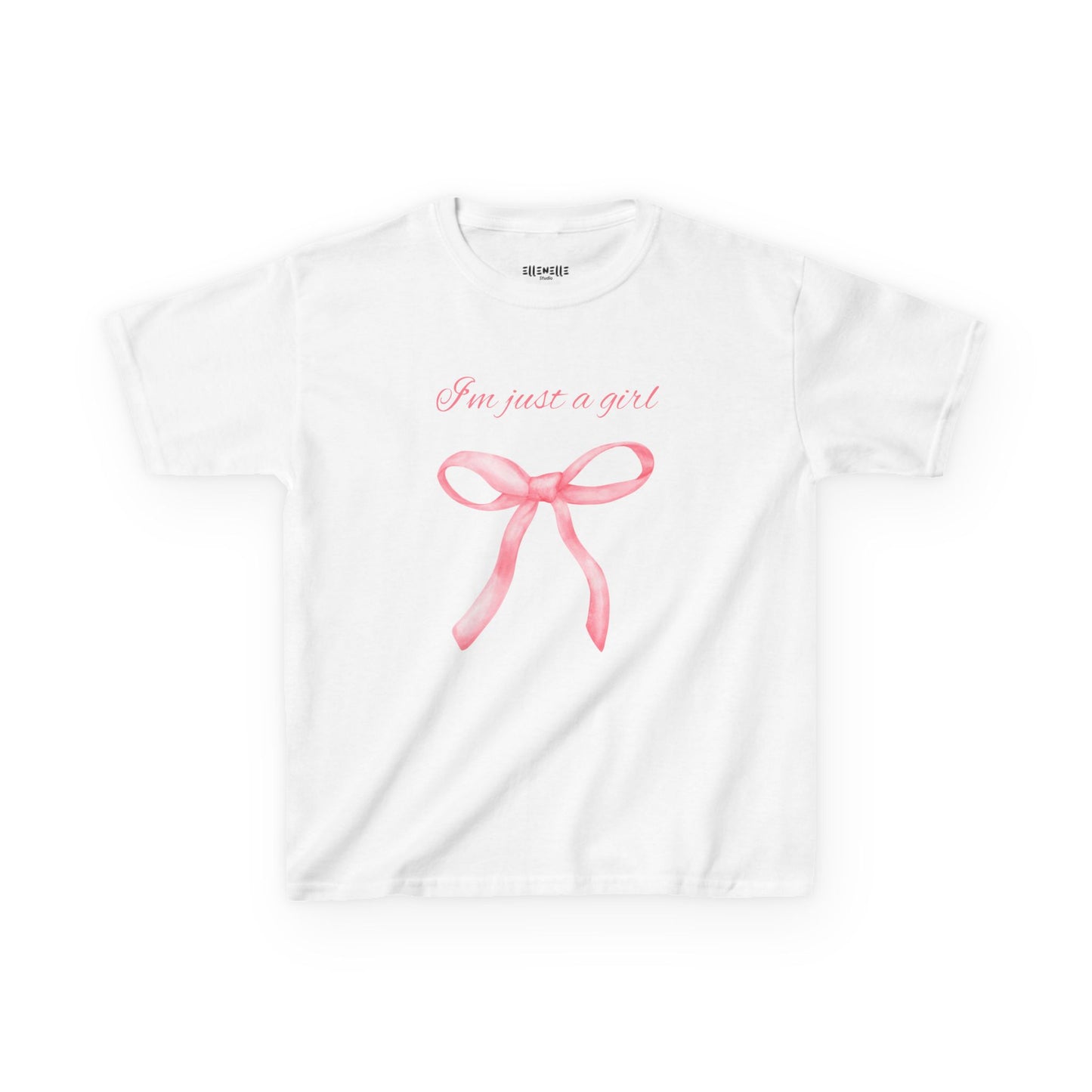 I'm Just a Girl, Pink Bow Cotton Tee, Pink Bow T-Shirt