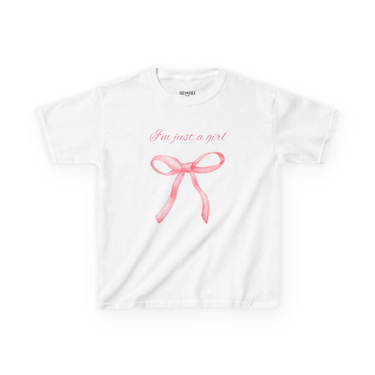 I'm Just a Girl, Pink Bow Cotton Tee, Pink Bow T-Shirt
