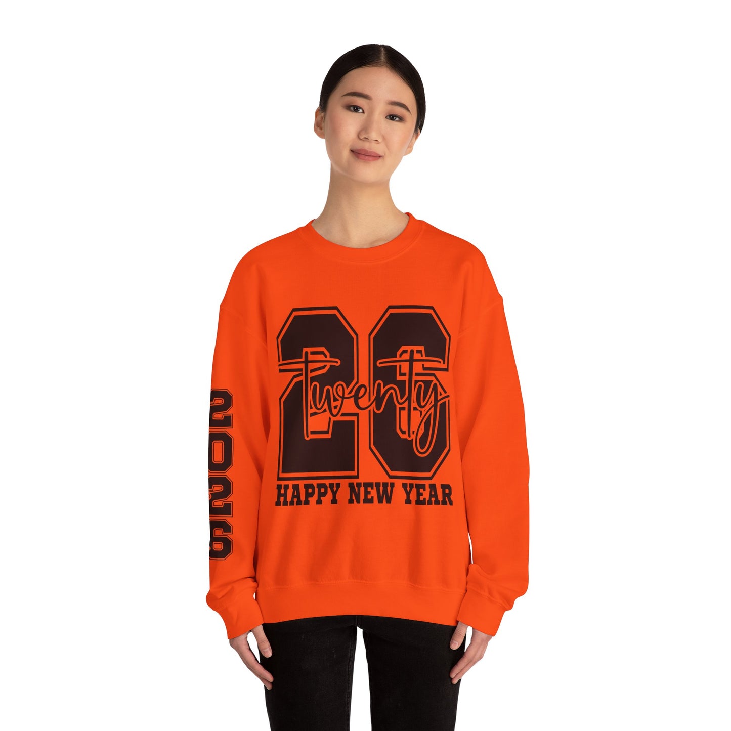 2026 Happy New Year Crewneck Sweatshirt — "Twenty twenty-six" Graphic Pullover