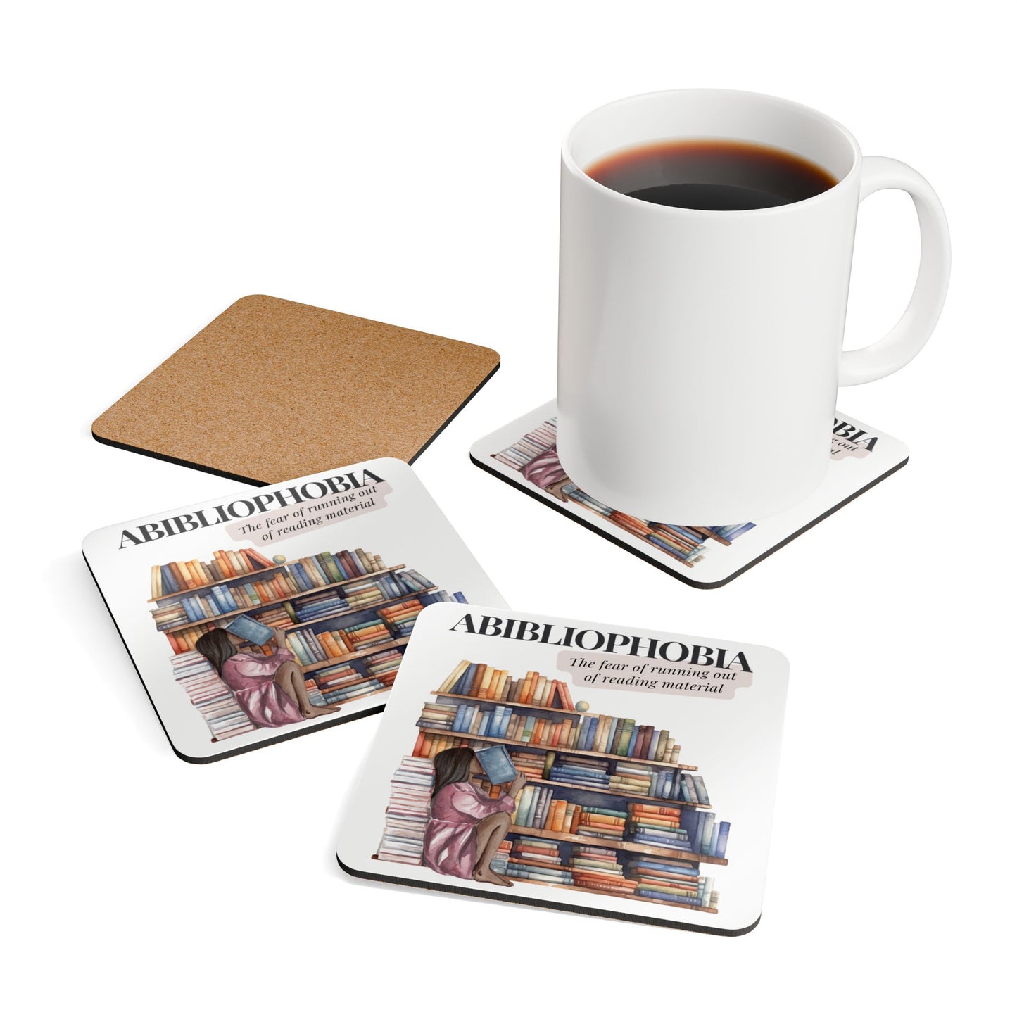 Literary Cork Coaster Set | Perfect Gift for Book Lovers, Home Decor, Reading Nook, Cozy Vibes, Coffee Table Accessory