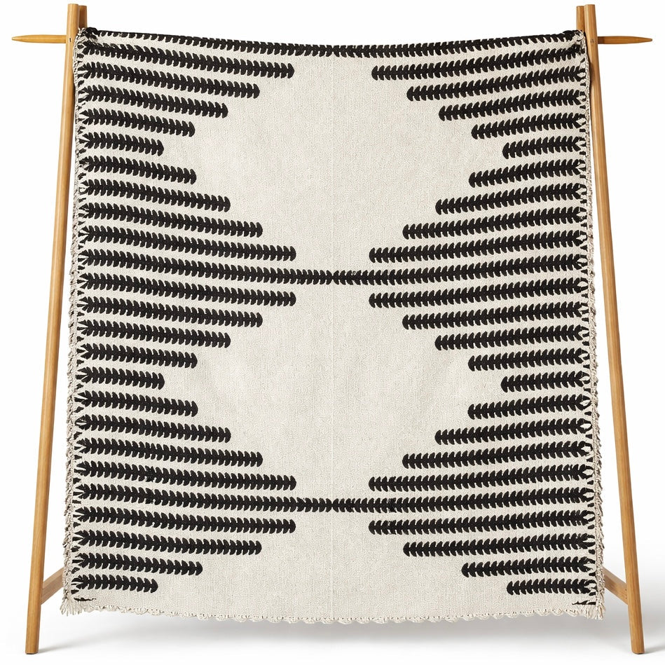 Amira Throw Blanket – Soft Neutral Cozy Throw for Bed or Sofa