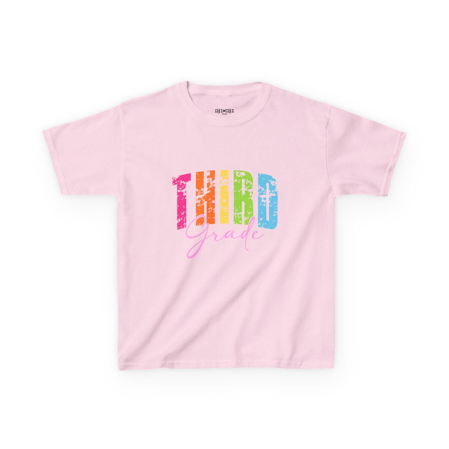 Distressed Third Grade T‑Shirt — Bright Back-to-School Tee