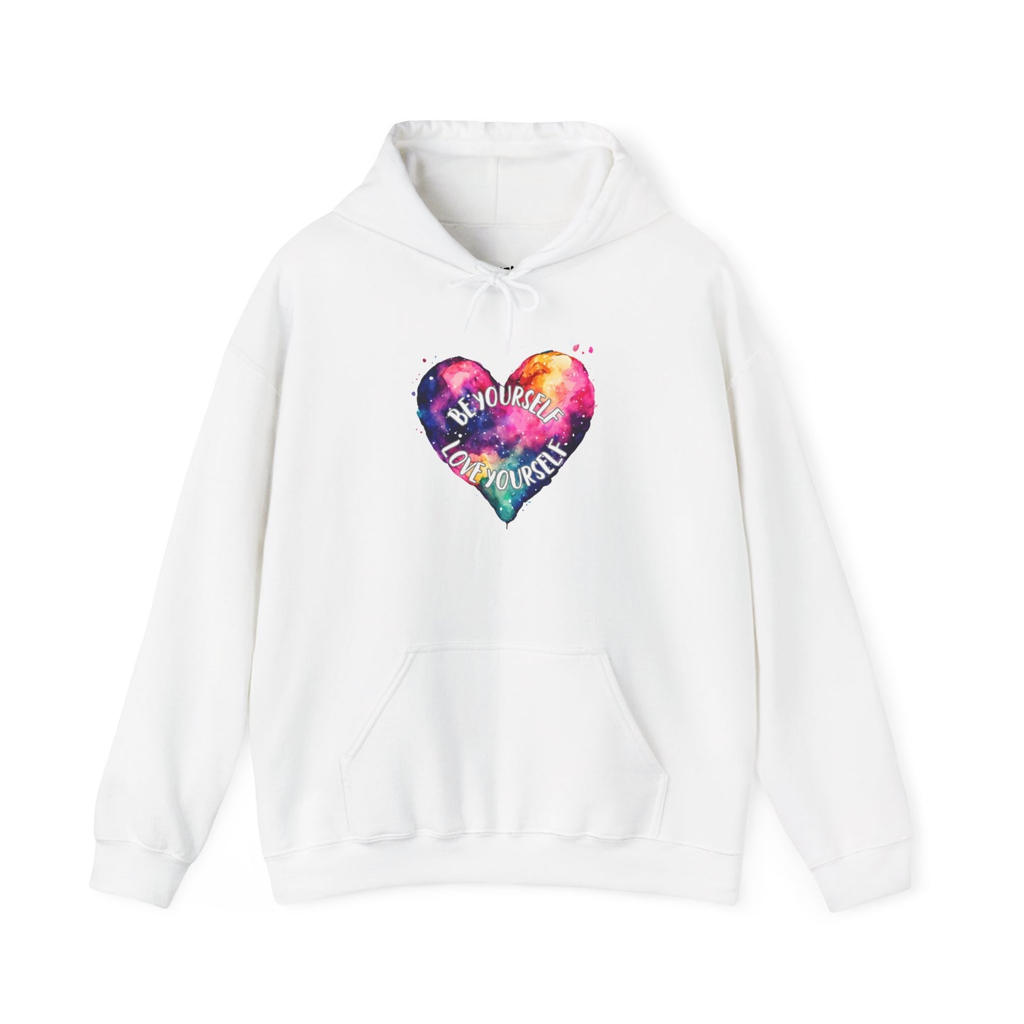 Be Yourself Love Yourself Motivational Hoodie, Unisex Sweatshirt, Casual Comfort Wear, Gift for Teens, Inspirational Clothing, Everyday Hoodie