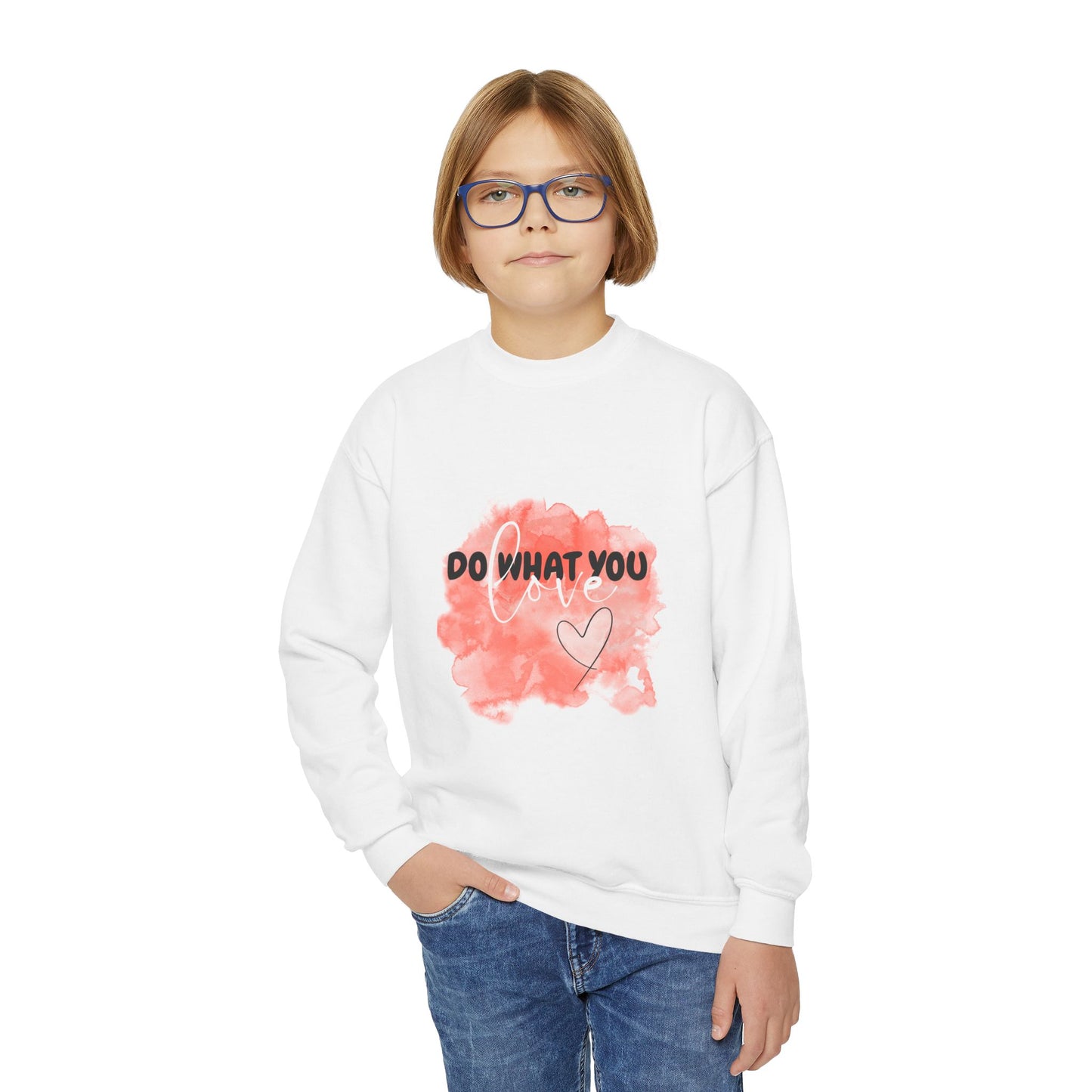 Do What You Love Empowering Youth Crewneck Sweatshirt, Inspirational Apparel, Affirmation Gift, Motivational Sweatshirt, Positive Vibes Clothing