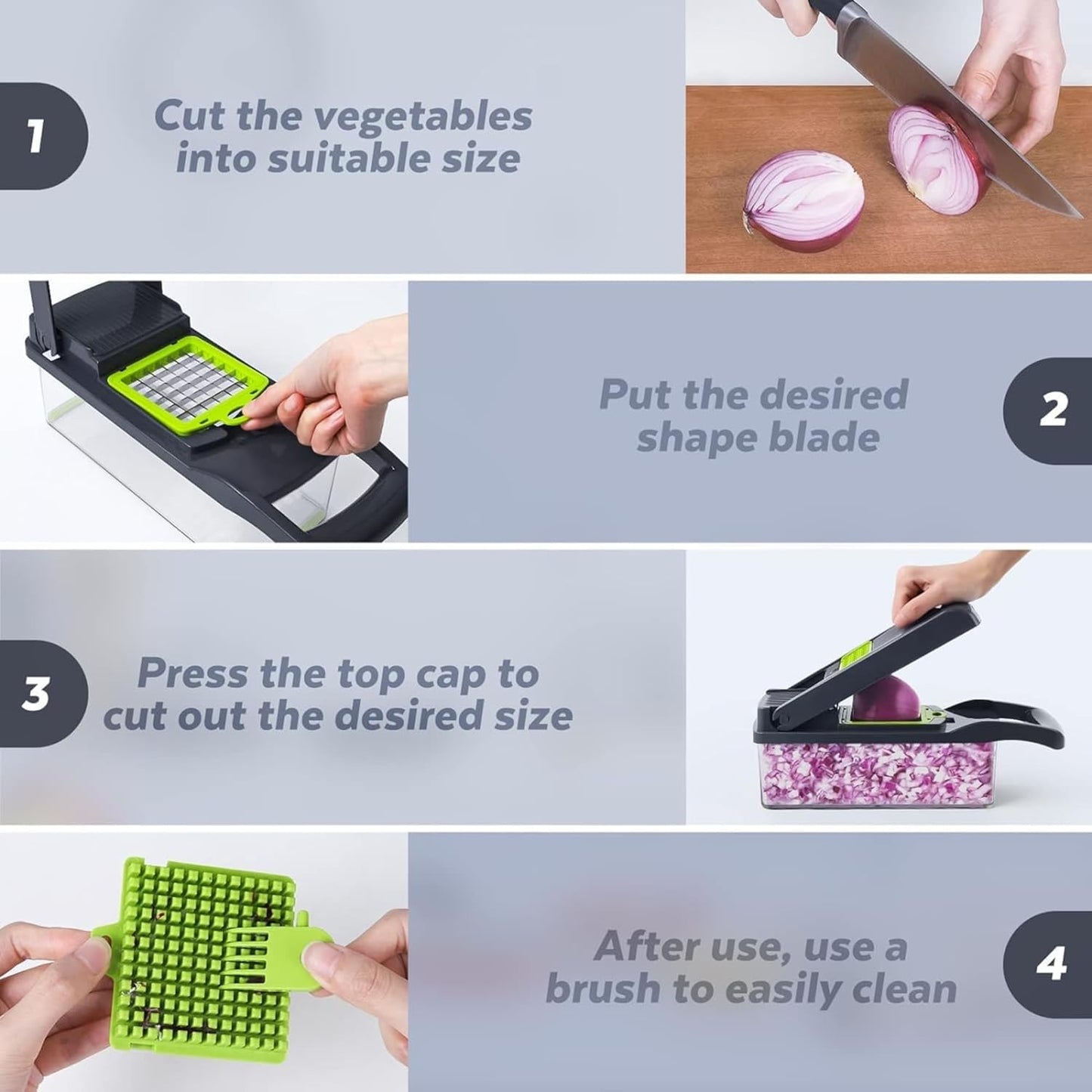 Big Kitchen Vegetable Chopper 16-in-1 Pro Onion & Food Slicer Dicer Veggie Cutter with 11 Blades & Container Kitchen Utensil Set for Cooking & Meal Prep Useful Gadget for New Homeowners