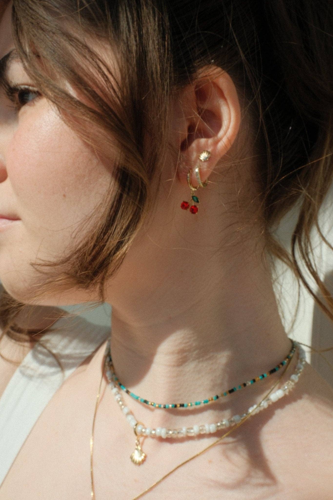 Cherry Huggie Earrings