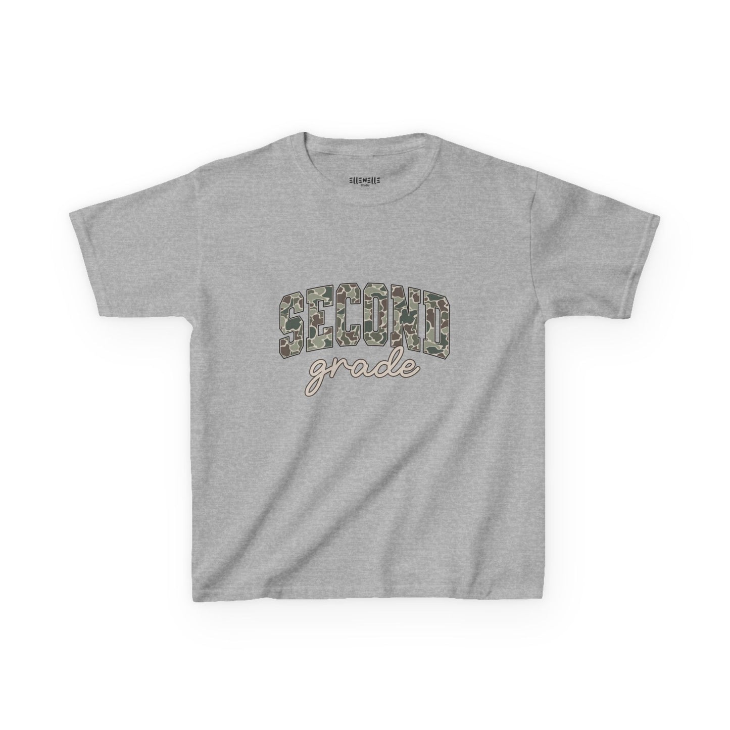 Camo Second Grade T‑Shirt — Neutral Back-to-School Tee
