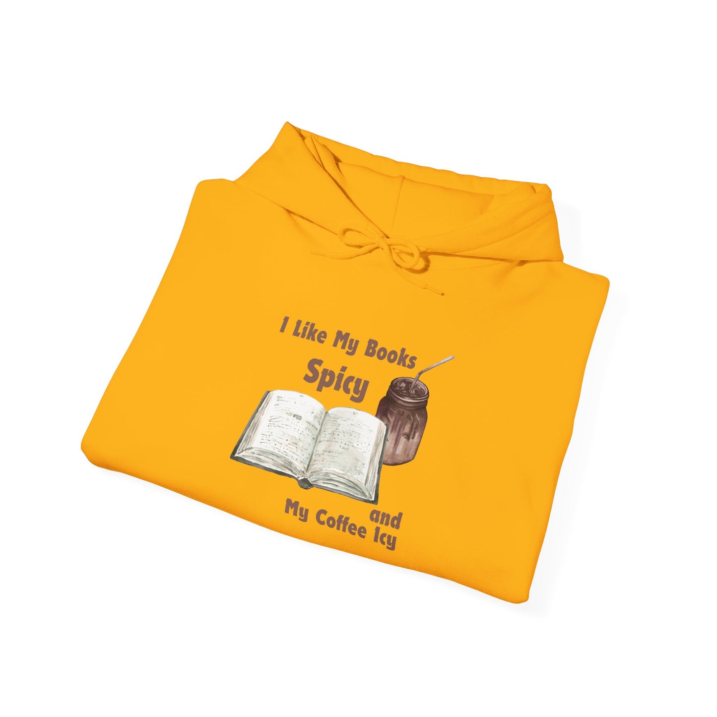 I Like My Books Spicy... Unisex Hooded Sweatshirt with Library Design, Cozy Literature Hoodie for Book Lovers, Perfect Gift for Readers, Literary [...]
