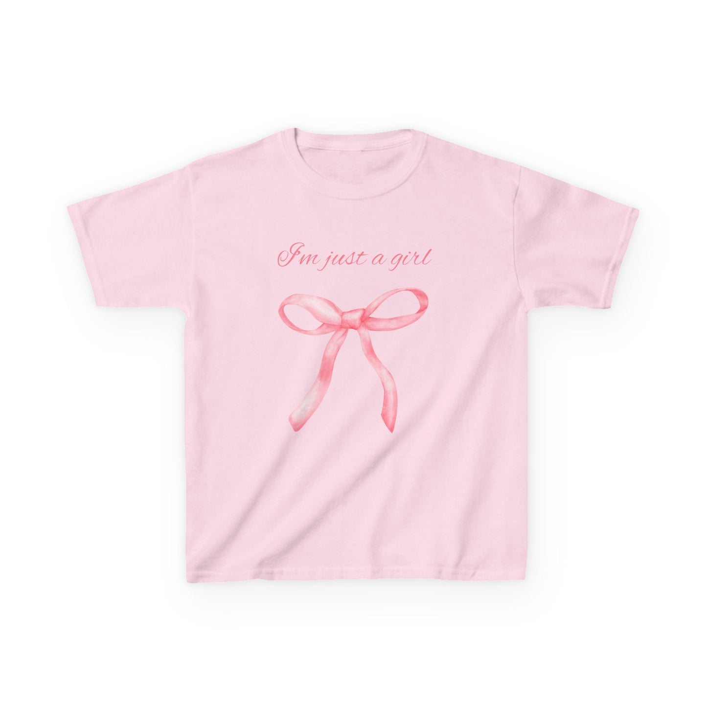 I'm Just a Girl Cute Girls' Tee with Bow Design, Adorable Gift for Kids, Perfect for Birthdays and Everyday Wear, Playful and Stylish T-Shirt