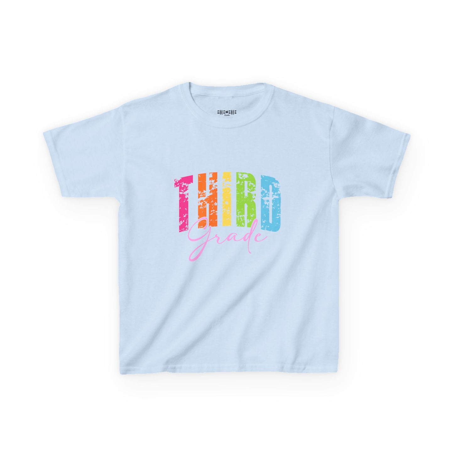 Distressed Third Grade T‑Shirt — Bright Back-to-School Tee