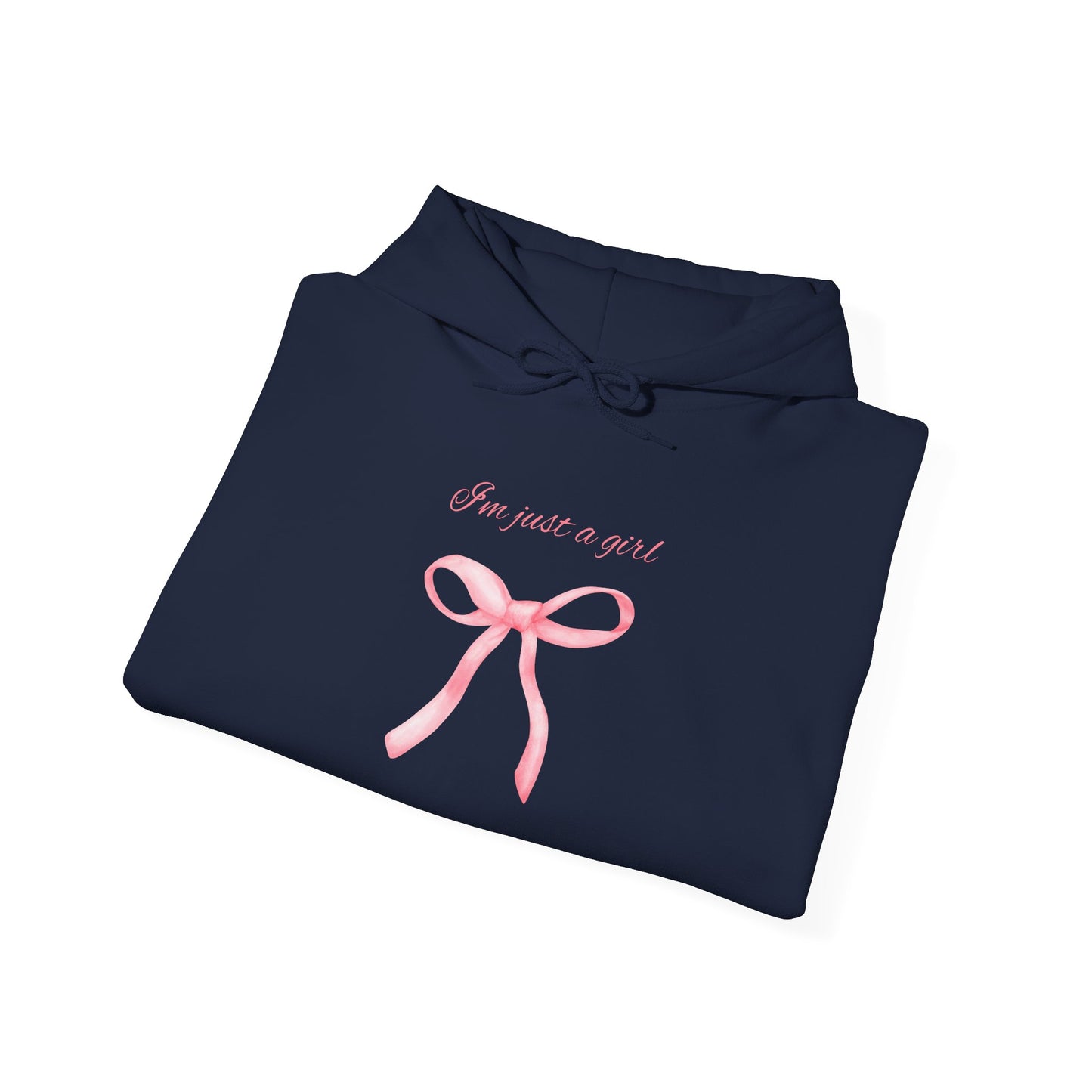 I'm Just a Girl, Pink Bow Sweatshirt Hooded Sweatshirt, Cozy Hoodie, Perfect Gift for Pink Bow Lovers