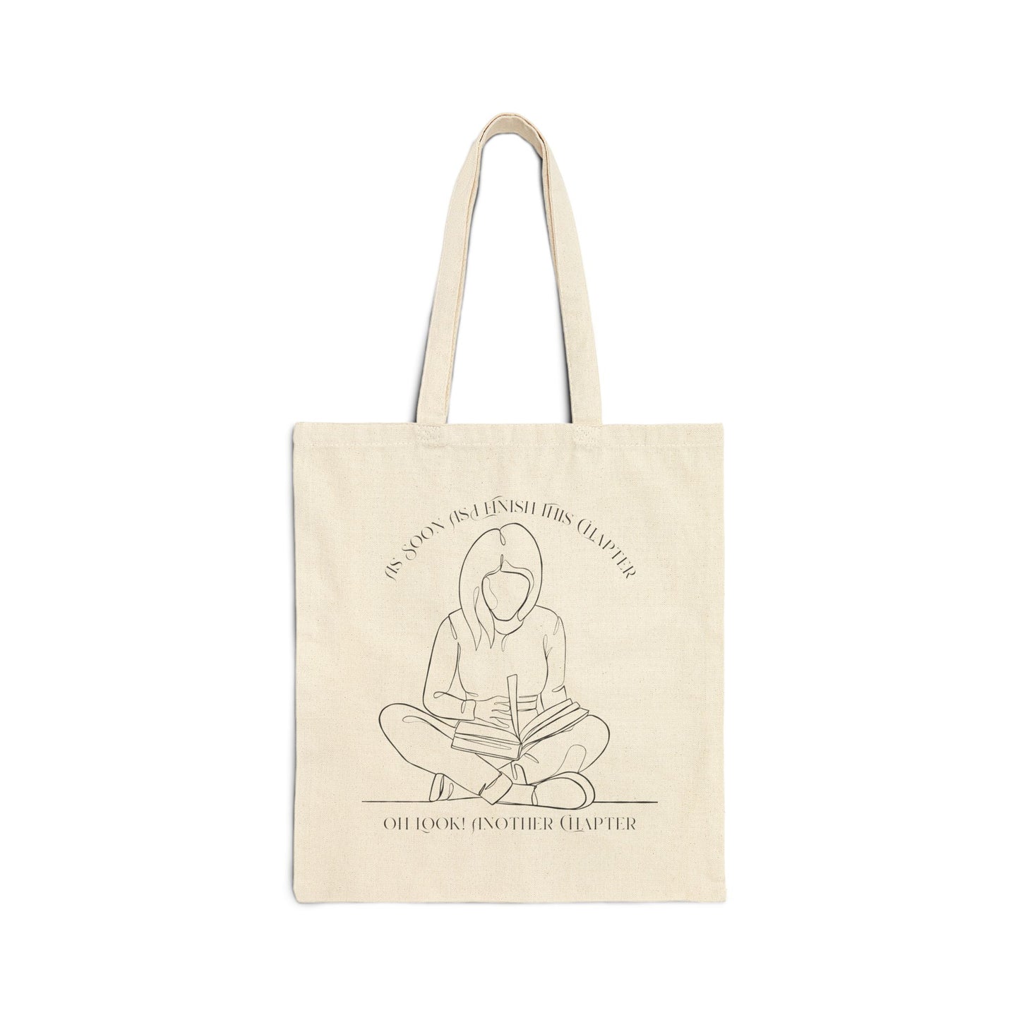 As Soon As I Finish This Chapter... Cotton Canvas Tote Bag, Literary Gift, Book Lover Bag, Eco-Friendly Shopping Tote, Reading Enthusiast Accessories