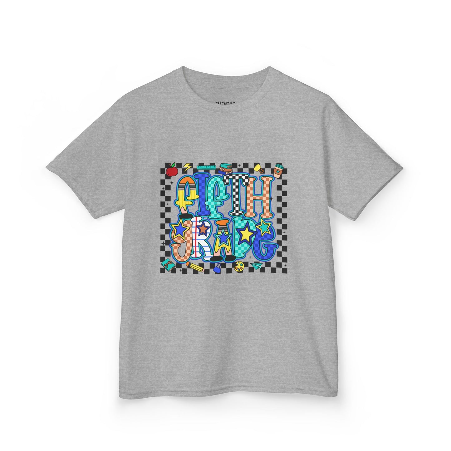 Fifth Grade T‑Shirt — Checkerboard Back-to-School Tee