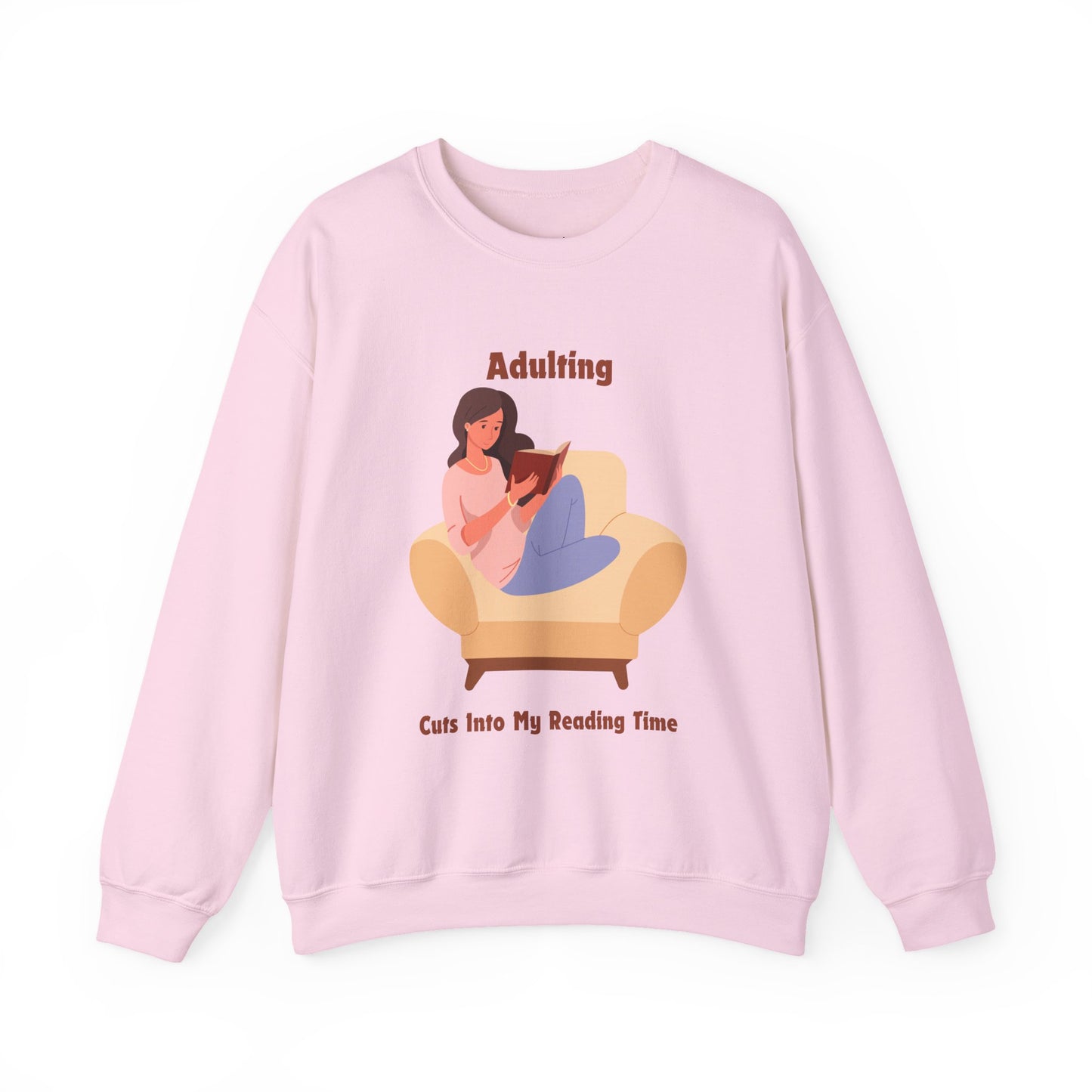 Adulting Cuts into My Reading Time Sweatshirt, Perfect Gift for Book Lovers, Literary Apparel, Cozy Reading Gift, Cute Bookworm Crewneck