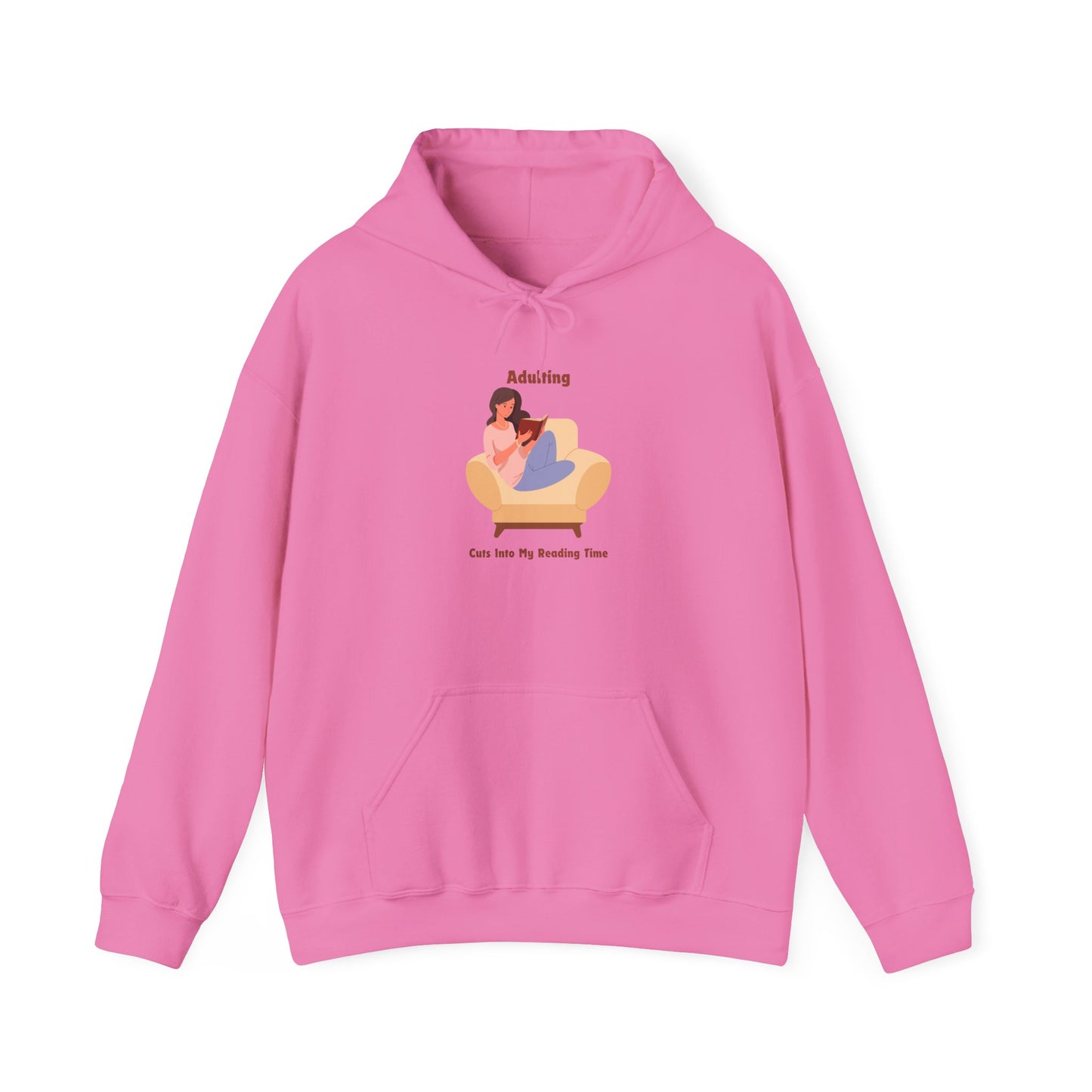 Adulting Cuts into My Reading Time Unisex Hooded Sweatshirt with Library Design, Cozy Literature Hoodie for Book Lovers, Perfect Gift for Readers, Literary [...]