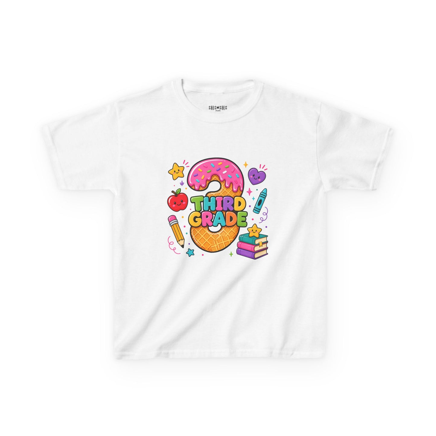 3rd Grade T‑Shirt — Cute Ice Cream Pencil Tee
