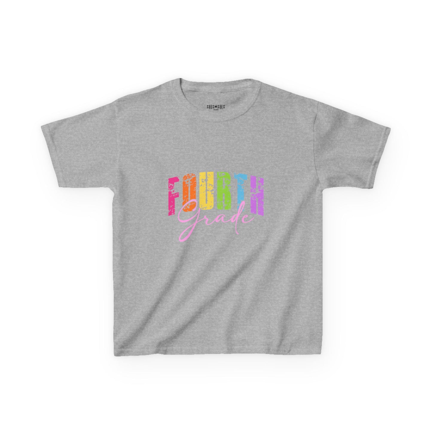 Distressed Fourth Grade T‑Shirt — Bright Back-to-School Tee