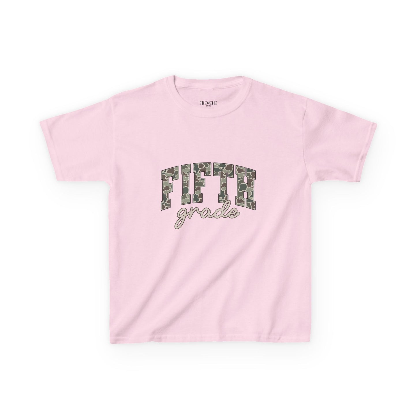 Camo Fifth Grade T‑Shirt — Neutral Back-to-School Tee