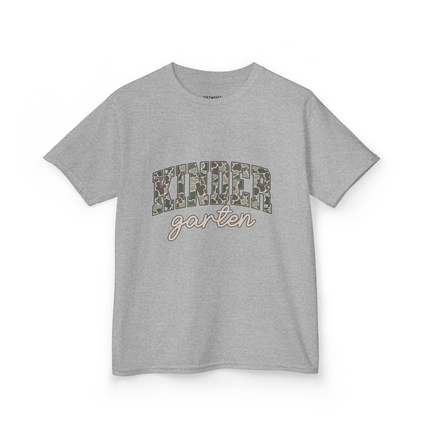 Camo Kindergarten T‑Shirt — Neutral Back-to-School Tee