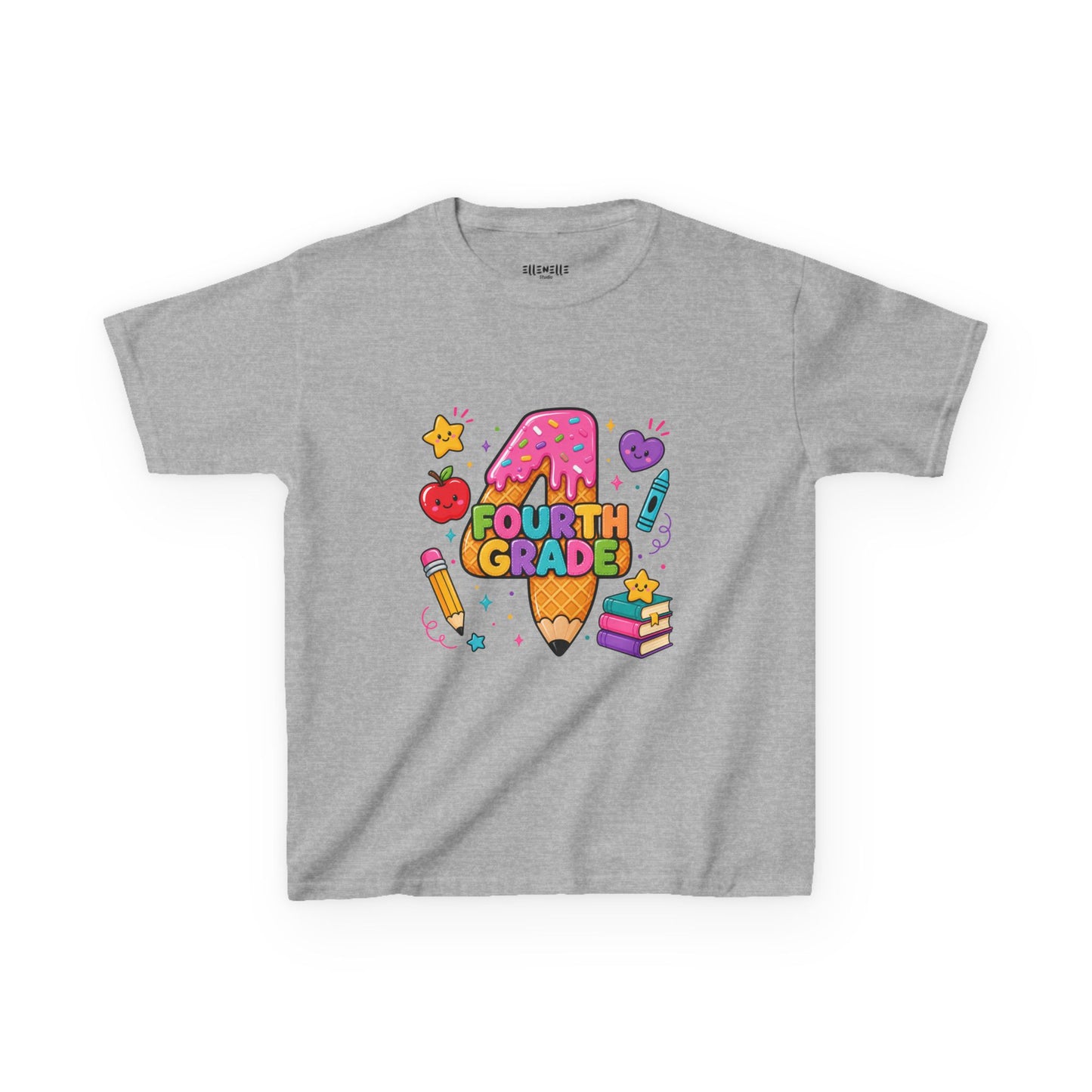 4th Grade T‑Shirt — Cute Ice Cream Pencil Tee